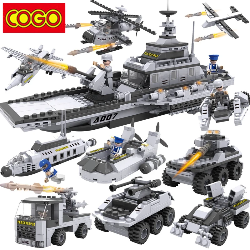 

COGO 13007 Blocks Ship 8 in 1 Building Blocks Compatible Legoe City Plastic Educational Toys For Children