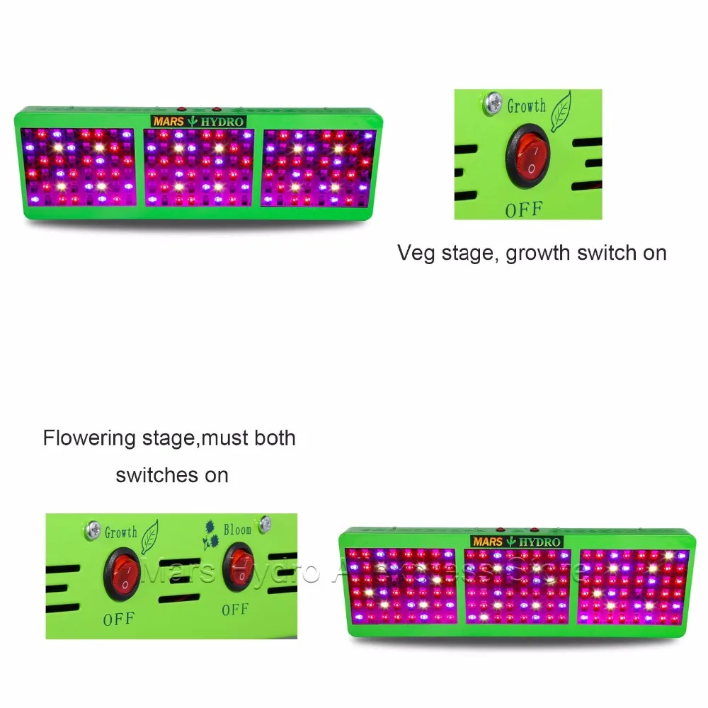 Mars Hydro Reflector 800W светодиодный светильник для выращивания с переключателями полного спектра+ 120*60*180 см тент для выращивания
