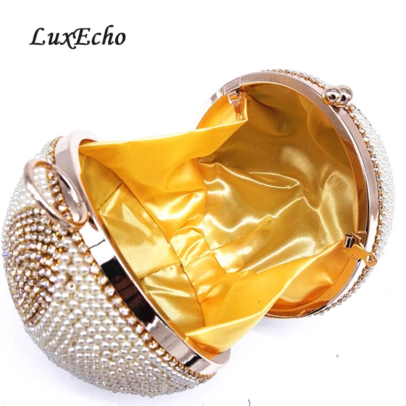 Женские вечерние сумки LuxEcho с круглыми бусинами и цепочками модные клатчи на