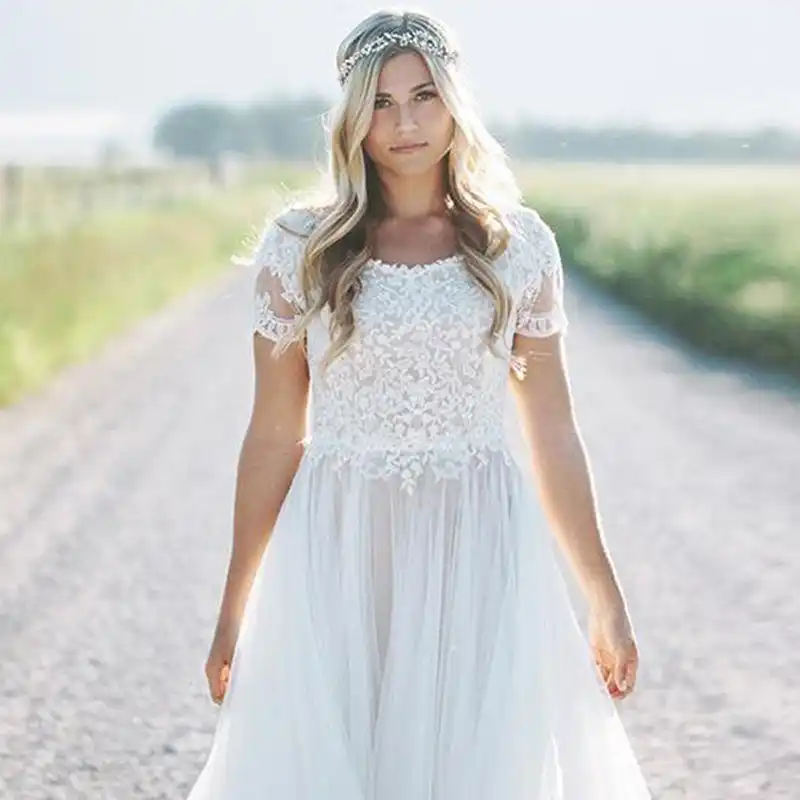 white lace top with tulle skirt