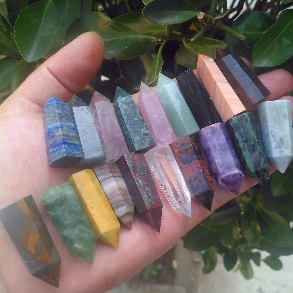 

(19pcs/lot) natural amethyst +rose+labradorite+obsidian+fluorite+ epidote+lapis lazuli quartz CRYSTAL WAND