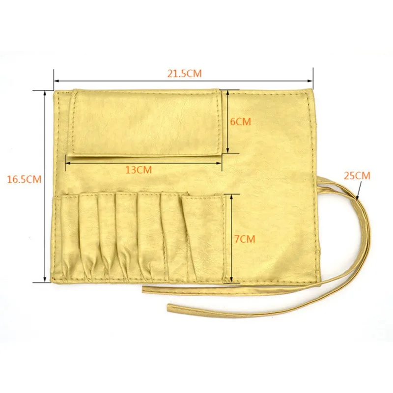 

3 Colors 7 Slots Makeup Brush Bag Protect Pouch For 7 pcs Brushes Set PU Case