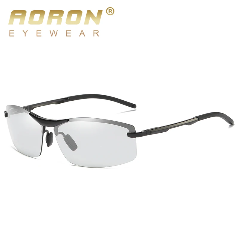

AORON Photochromic Polarized Sunglasses Men Discoloration Eyewear Anti Glare UV400 Glasses Driving Goggles