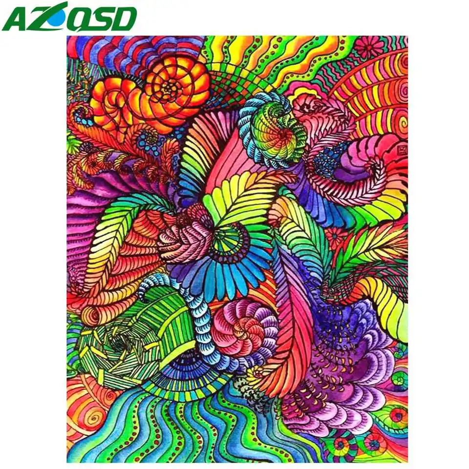 

AZQSD New Diamond Painting 2019 Diamond Embroidery Abstract Flowers Full Drill Home Decoration Handmade Diamond Mosaic Sale