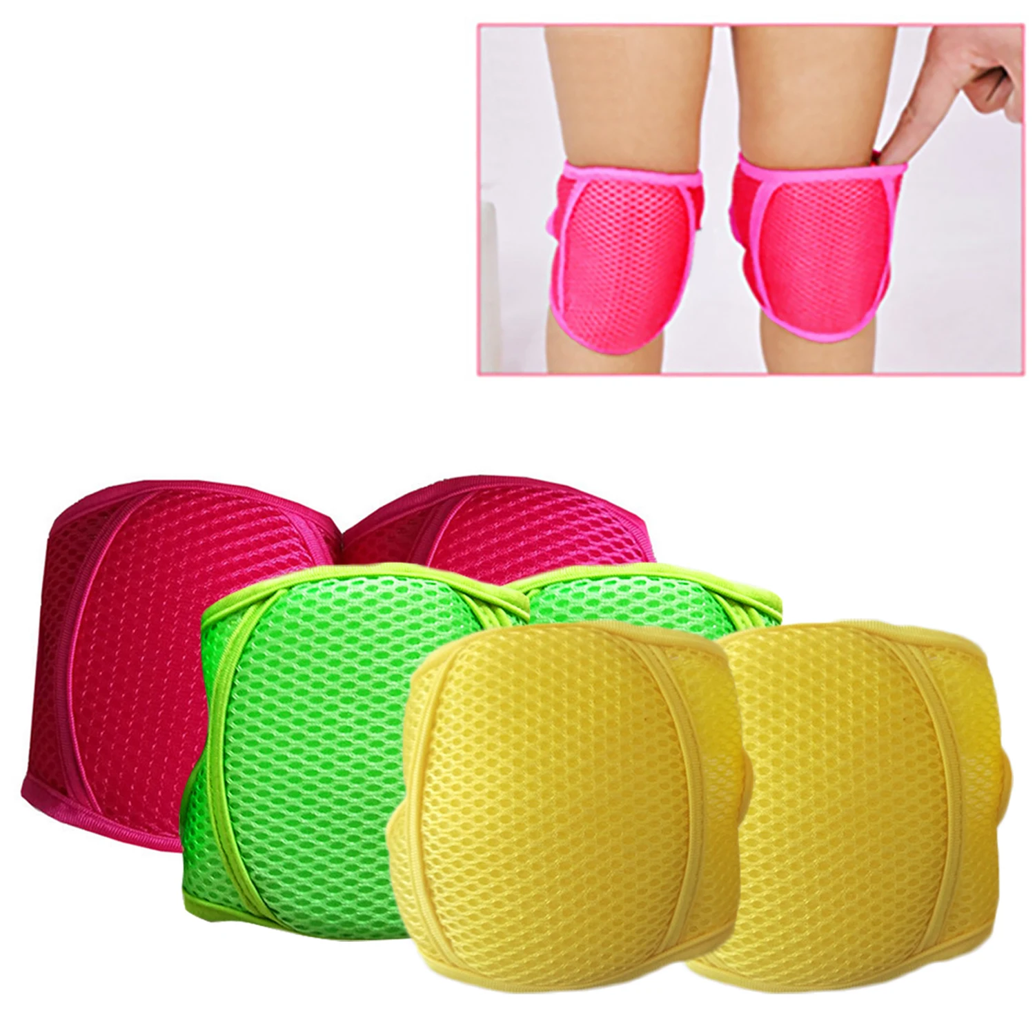 

3 Pairs Assorted Colors Adjustable Breathable Kneepads Knee Elbow Pads Protector for 2-5 Years Old Baby Infant Toddler Boy Girl