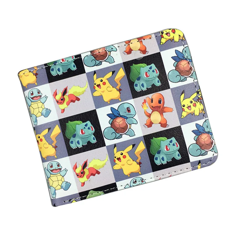 

Anime Pikachu Wallet Games Pokemon Purse Gift for Boy Girl Kids Cartoon Pocket Monster Money Bag Men Women Leather Short Wallets