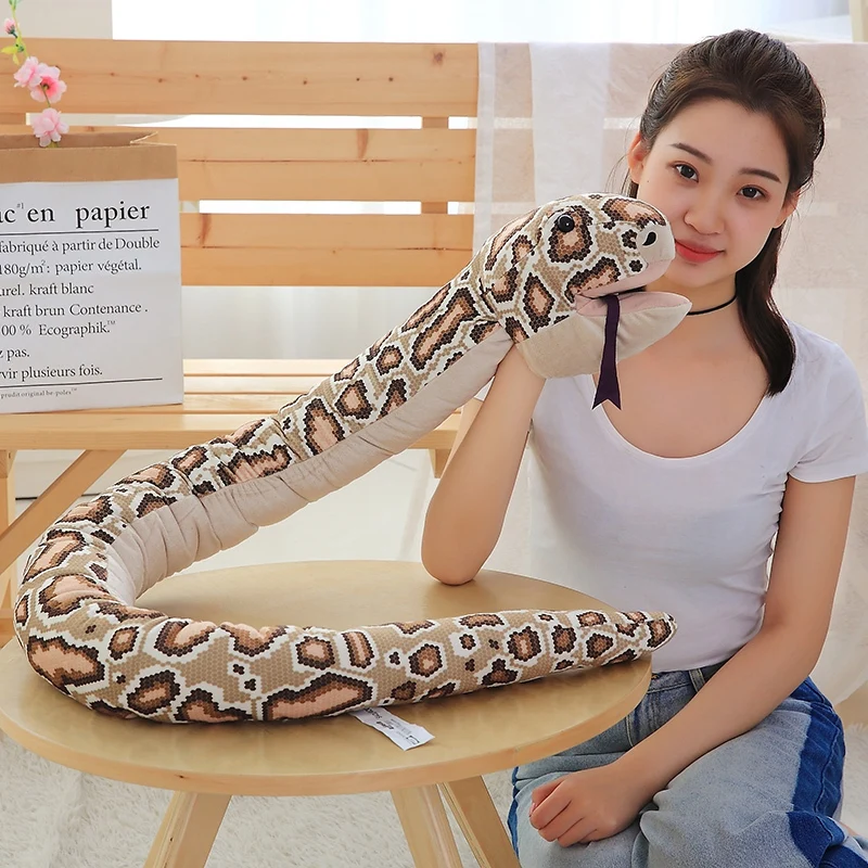 

Simulated snake puppet children's Festival plush toy soft whole person spoof props Zodiac snake creative gift large size
