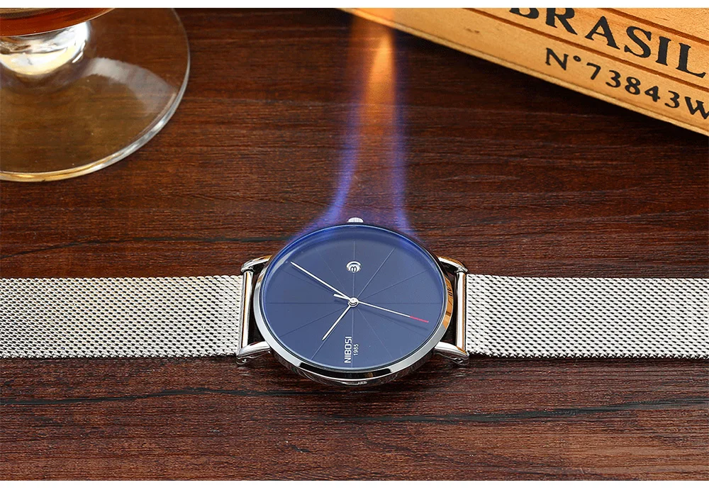 NIBOSI watch men black quartz wristwatches stainless steel mesh brand watches men ultra thin quartz relogio masculino dourado (5)