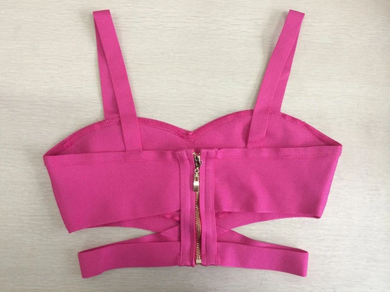 2019 new arrivals womens elastic bandage crop top spaghetti strap busty solid candy color v-neck hot sale  EV1529