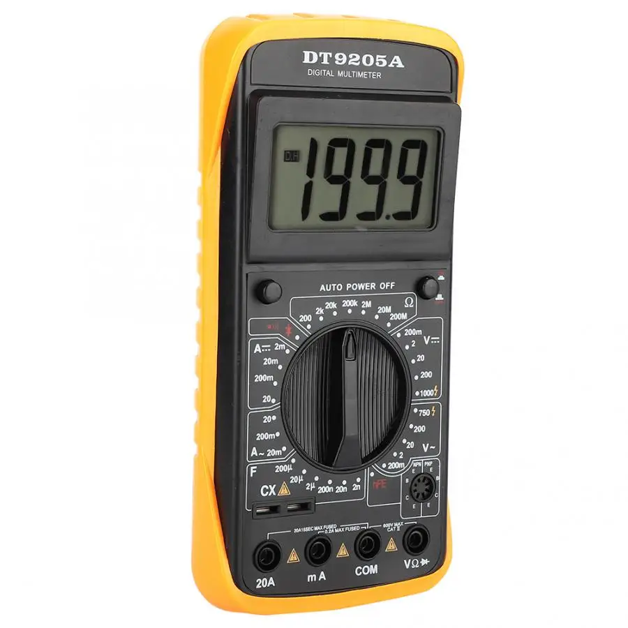 DT-9205A Ручной ЖК-цифровой мультиметр AC/DC Вольт Ампер Ом Емкость Гц Тестер Вольтметр инструмент