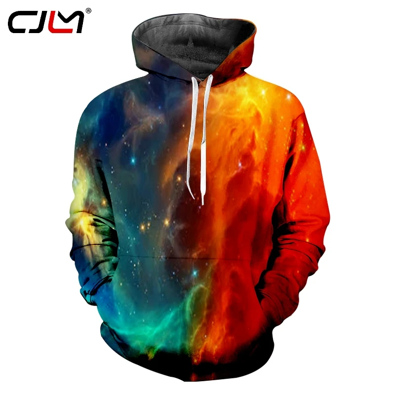 CJLM мужские цветные 3D толстовки с принтом Харадзюку большой звездное небо тема