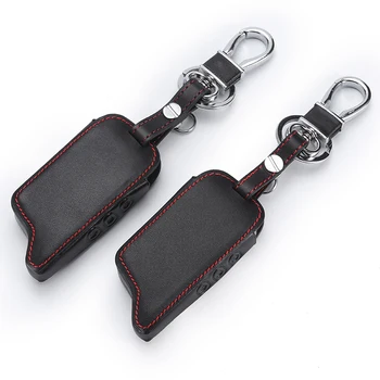 

Remote Two Way Car Alarm leather Case Cover keyChain For Tomahawk TZ9010 TZ9030 TW9030 LCD Remote