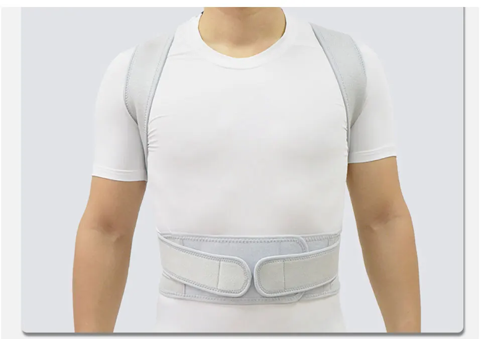 Superior do Ombro para trás Cinto de Suporte Nova Prata Ajustável Cinta Parte Coluna Evitar Homens Ombro Crônica Dor Nas Costas Postura Corrector 11 High Quality Beleza e saúde