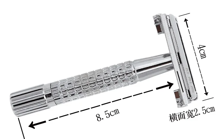 Безопасная бритва из хромированного сплава высокого качества с упаковкой серебристого цвета Отвинтите двустороннюю револьверную бритву для ручного бритья