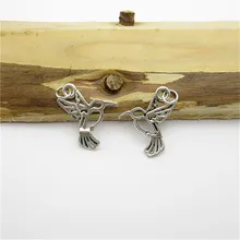 100 PCS (23*19mm) de Prata Antigo Pássaro Charme liga pingente fit Europeu Pulseiras Colar de Metal DIY Fazer jóias