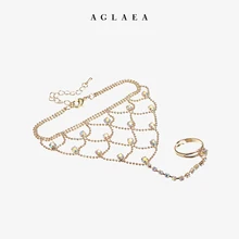 Модный браслет на руку с металлической цепочкой, разноцветные стразы, раб, палец на запястье, новинка, мульти цепочка, жгут, ручная бижутерия для женщин