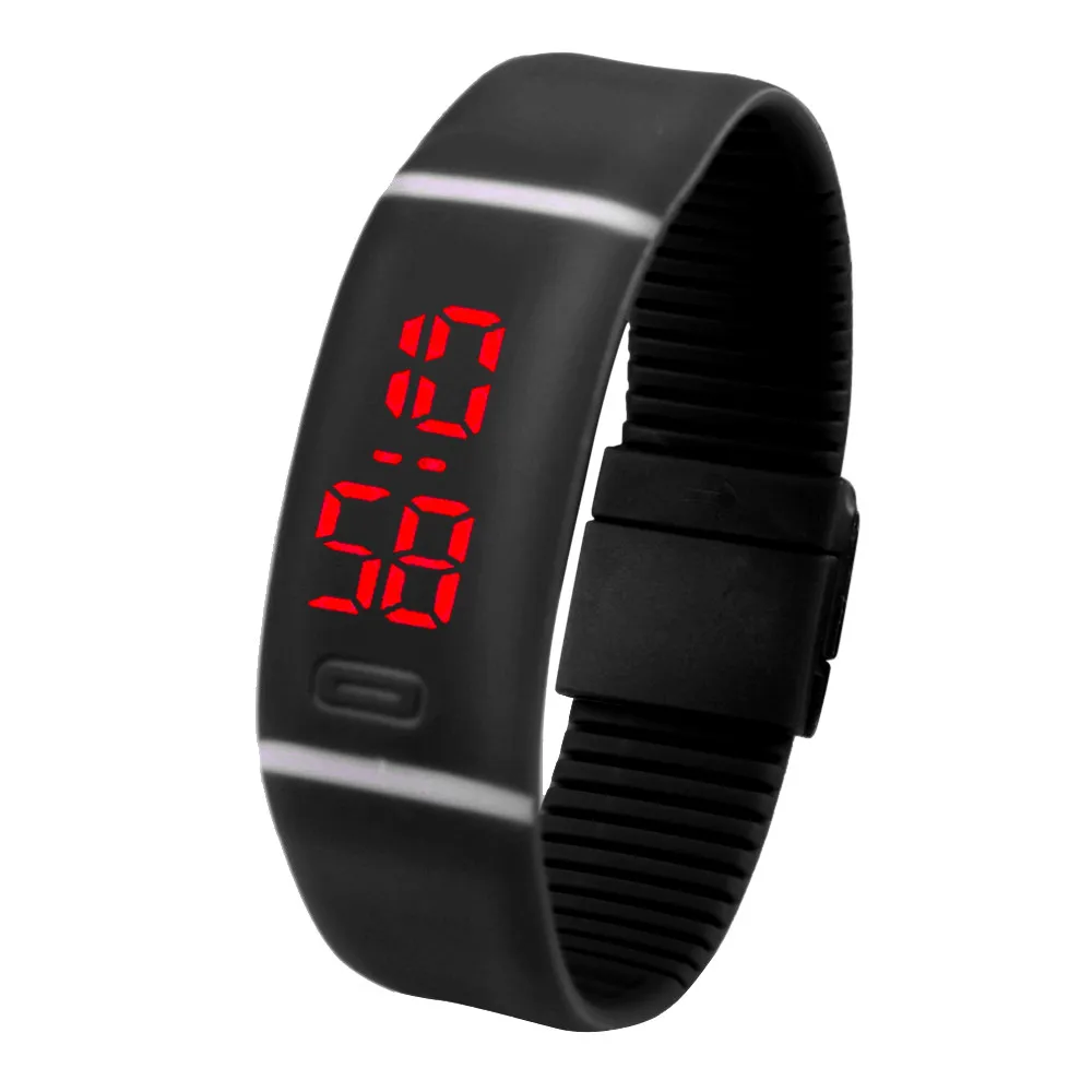 

Digital Wristwatches women men Sports watch Red LED Sports Running Watch Date Rubber Bracelet watch drop ship