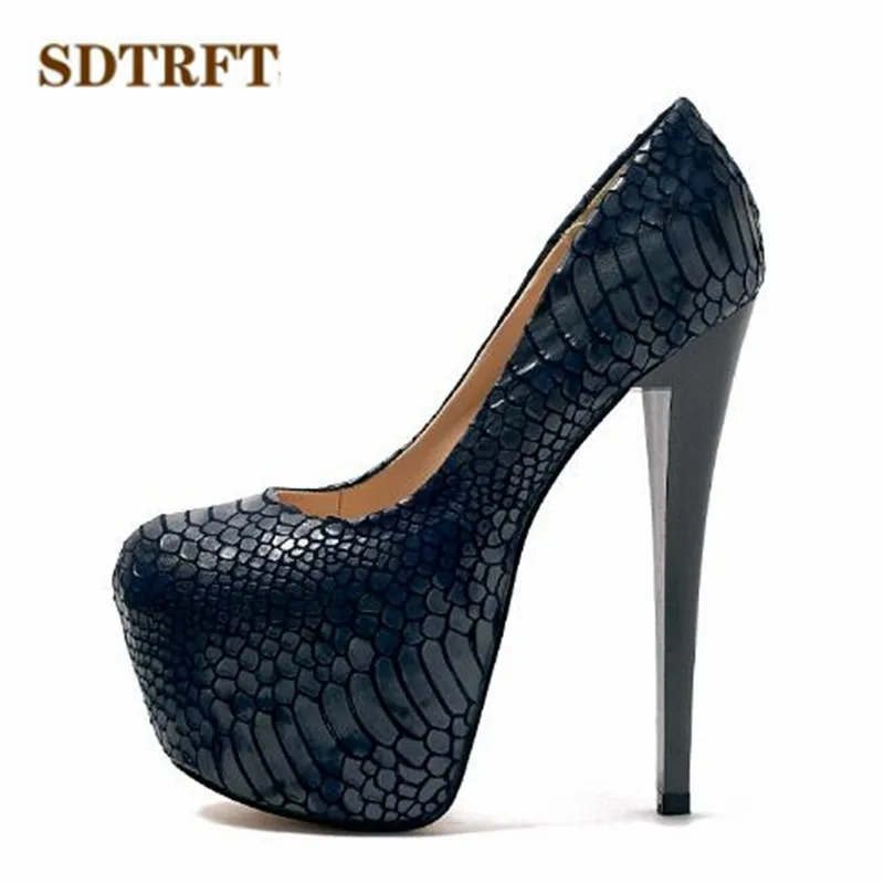 

SDTRFT zapatos mujer 2018 Spring/Autumn Sexy Stilettos 16cm Thin High-Heeled party shoes woman crossdresser platforms pumps