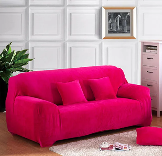 Чехол для дивана, растягивающееся эластичное кресло для мебели, l-образный чехол для дивана, универсальный Натяжной тканевый чехол для дивана, эластичный угловой чехол для дивана - Цвет: rose red