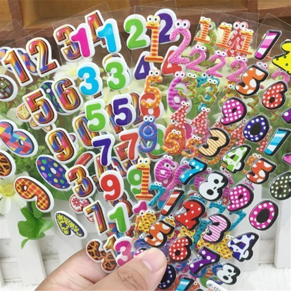 

New 5 pcs/lot digital 3D bubble stickers party supplies decoration kids gift children Number stickers toys