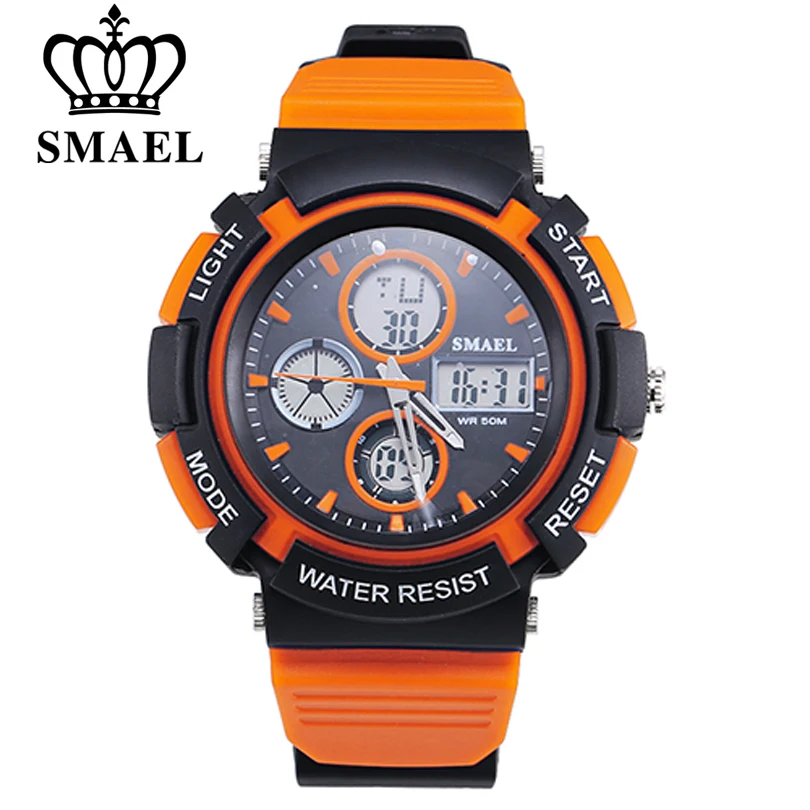 

SMAEL Outdoor Sports Watches Men Electronic Digital Analog Shockproof Silicone Watch Waterproof Quartz Wristwatches for Mens
