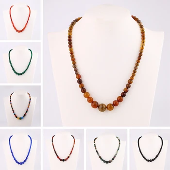 

Natural Healing Crystal Short Agate Necklace Vintage Crystal Power Chain Charm Gem Reiki Men Statement Balance Yoga Fine Jewelry