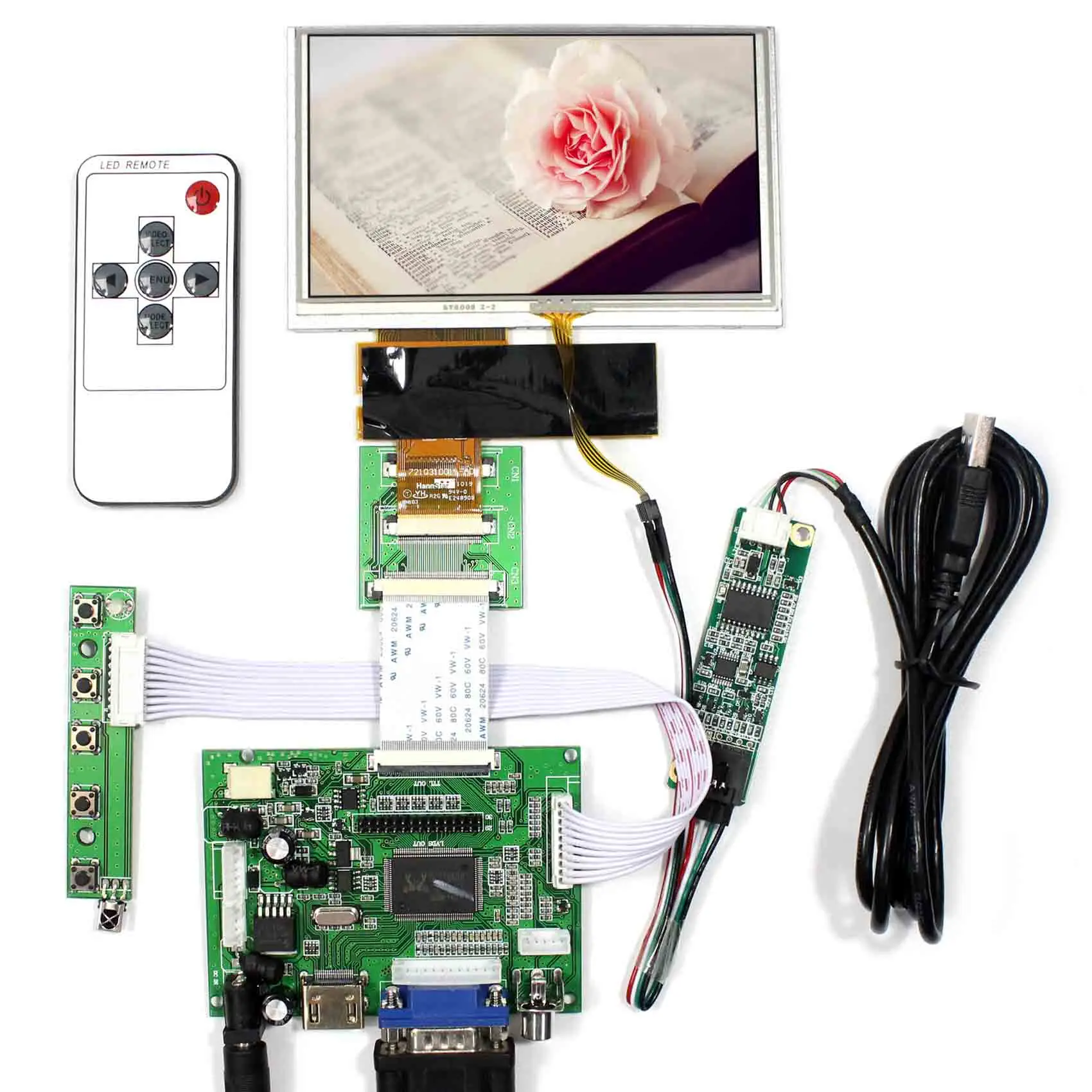 Плата контроллера HD MI + VGA 2AV LCD 5 дюймов 800X480 HSD050IDW1 с сенсорной панелью | Электроника
