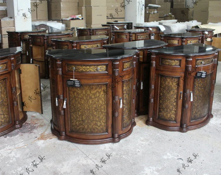 Vestibular porch ark artical solid wood cabinet meal while cabinet modern retro half-round cabinet sitting room ark of partition