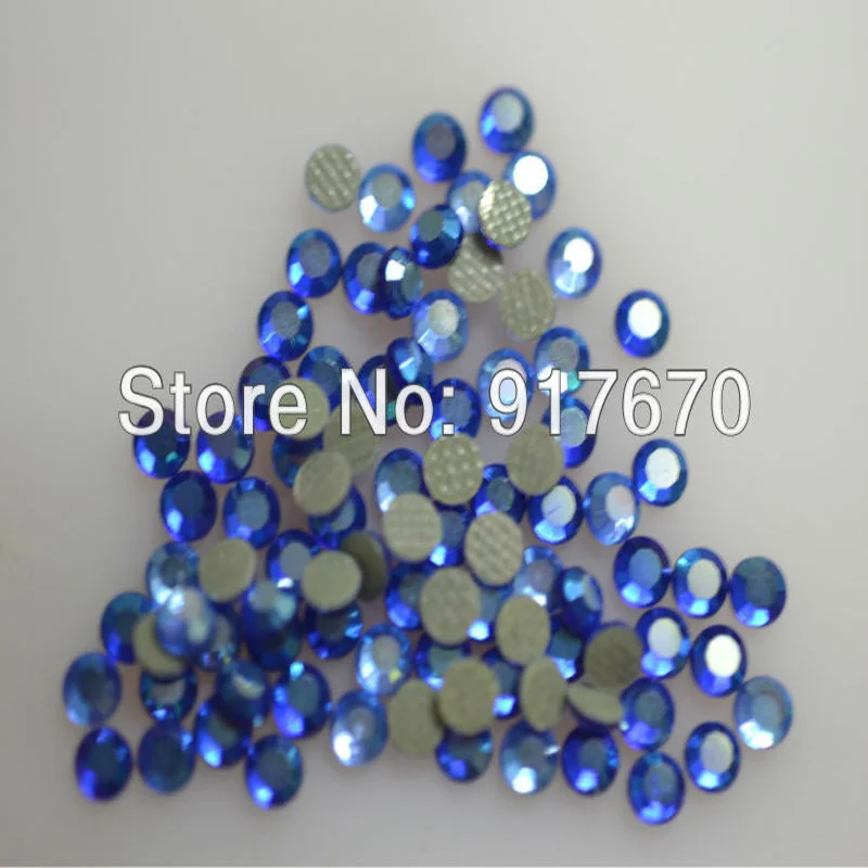 

SS10 SapphireAB or Customized AB heat transfer korean rhinestone 500Gross/Pack, iron on flat back crystal stone for clothing