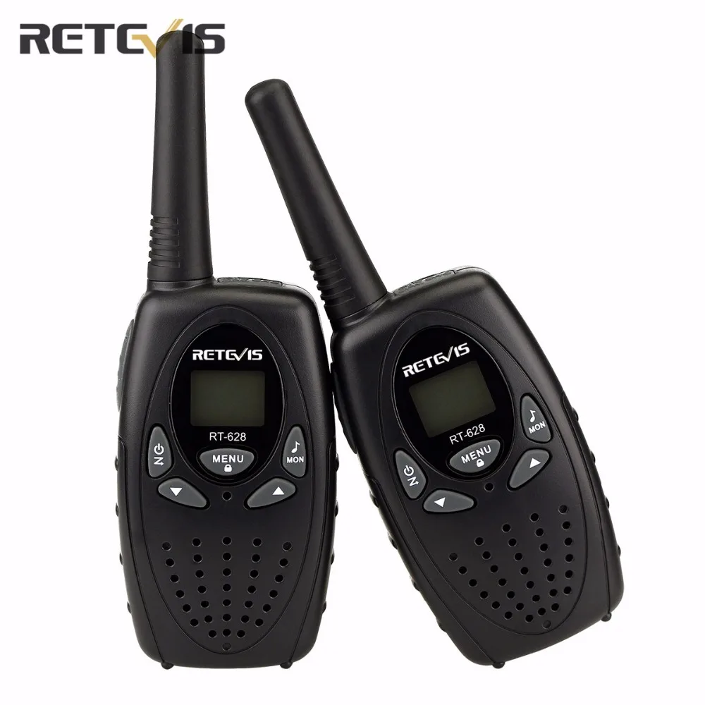 2X Mini Two Way Radio For Kids Walkie-Talkie Transceiver Retevis RT628 UHF PMR446 Radio LCD Display Portable Amateur Radios Toys
