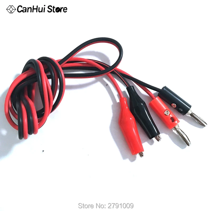 1M Test Cable Connector Alligator Cilp to AV Banana Plug Dual Tester Probe 35mm Crocodile Clip Multimeter Measure Tool