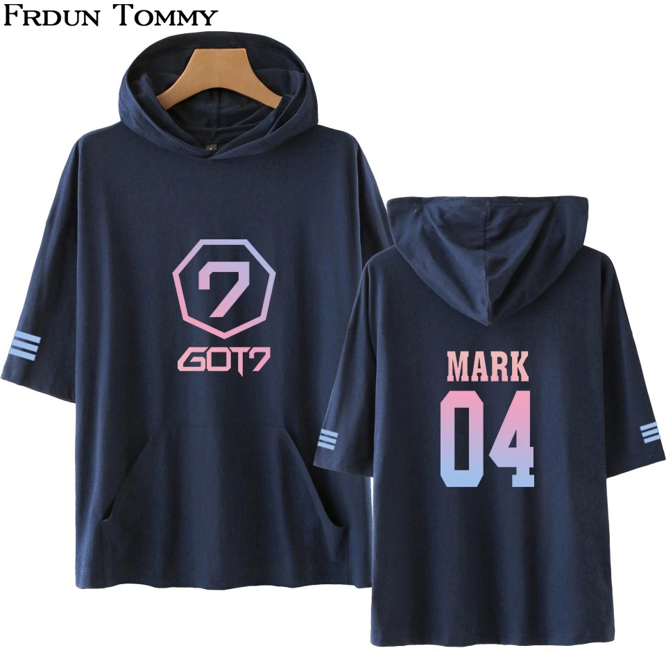 

Frdun Tommy GOT7 MARK 04 Hoodies T-shirt Menber Cool Shirt Kpop Summer/Autumn Hip Hop College Style Clothes Plus Size XXS-4XL