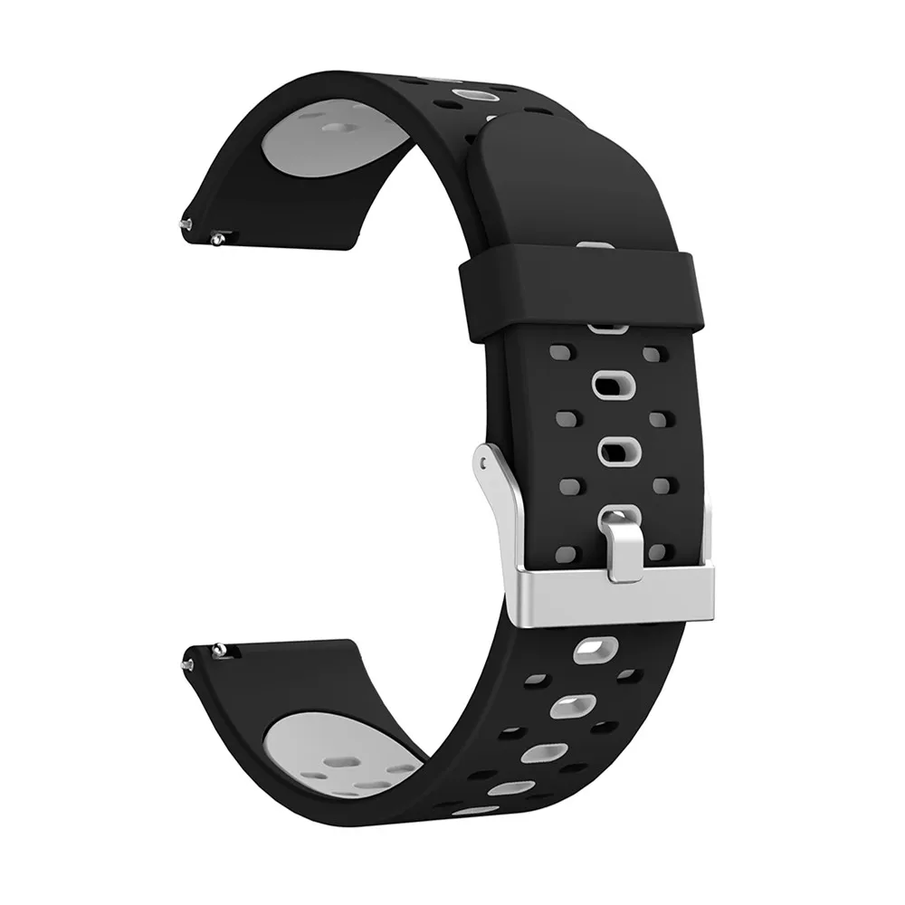 Для Garmin 245 ремешок официальная Кнопка Силиконовый ремешок для часов спортивный ремешок для Forerunner 245 M/645/Vivoactive3/Vivomove HR Браслет - Цвет: Black gray