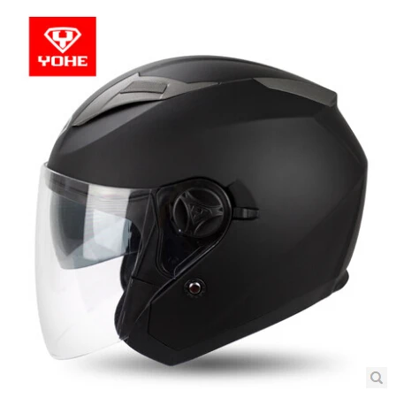 Eternal YOHE полулицевой мотоциклетный шлем YH-868 ABS мотоциклетный шлем с двойными линзами электрический велосипедный шлем для четырех сезонов - Цвет: matt black