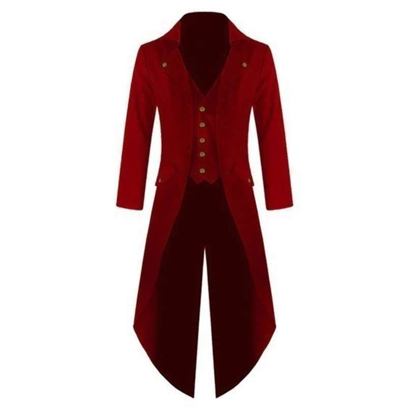 Vintage Men slim Steampunk Tailcoat Male long Windbreaker Plus Size 4XL Mens Trench Single Breasted Gothic coat X9106