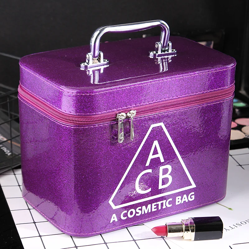 Большая емкость косметический Чехол сумка для хранения Флип Pu кожаная косметичка портативный мыть мешок, мешок для вещей Сумочка с блестками