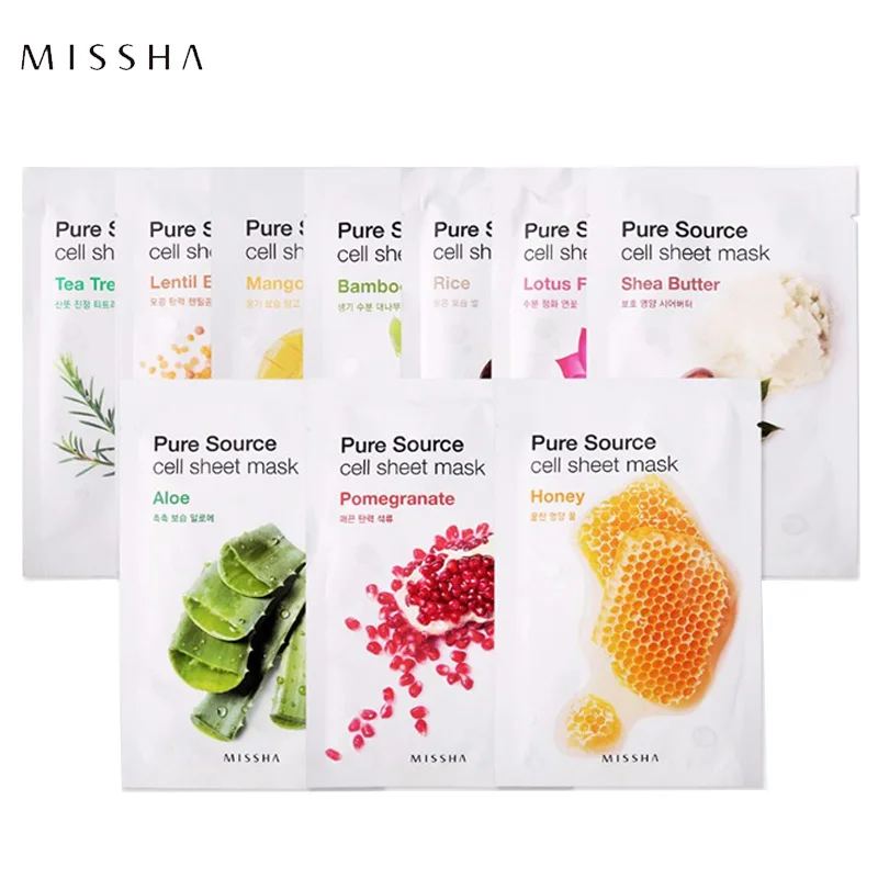 

MISSHA Pure Source Cell Sheet Mask Facial Mask Anti Wrinkle Anti Aging Whitening Face Masks Korean Skin Care