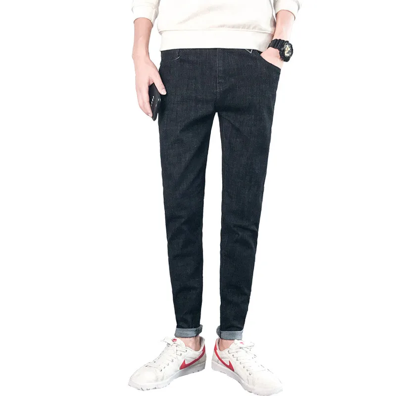 2019 autumn new men s jeans slim tide brand solid color men s pants personality wild 5