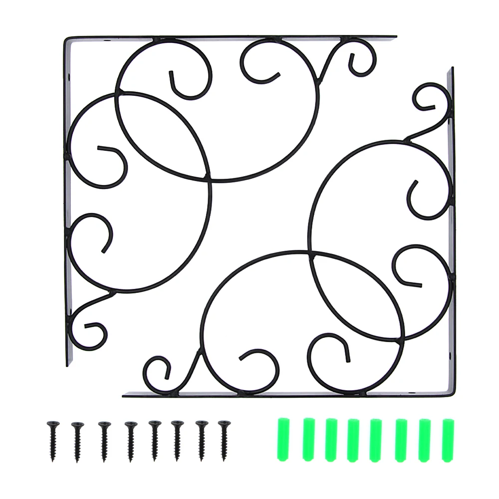 

LWZH 2pcs Storage Rack Holder Iron Wall Mounted Support Metal Shelf Bracket