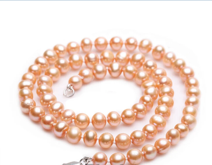 

FREE SHIPPING Pink Cultured Freshwater Pearl Necklace Fashion Jewelry 17.5" AAA