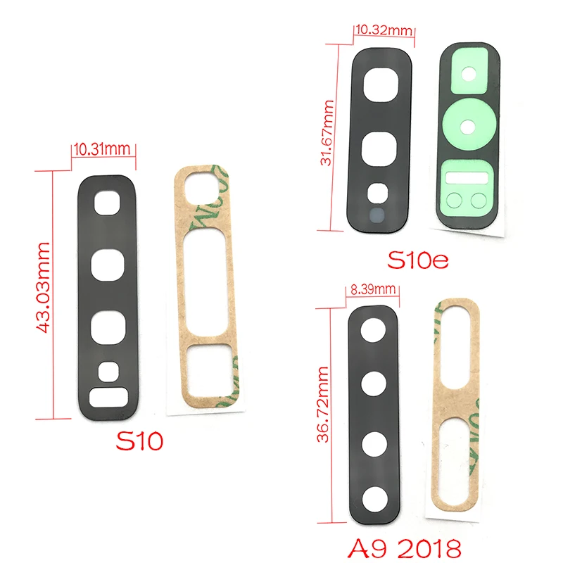 Задняя камера, стеклянная крышка объектива с рамкой, держатель с наклейкой, запасные части для samsung S10 S10e A6 J8 A7 A750 A9