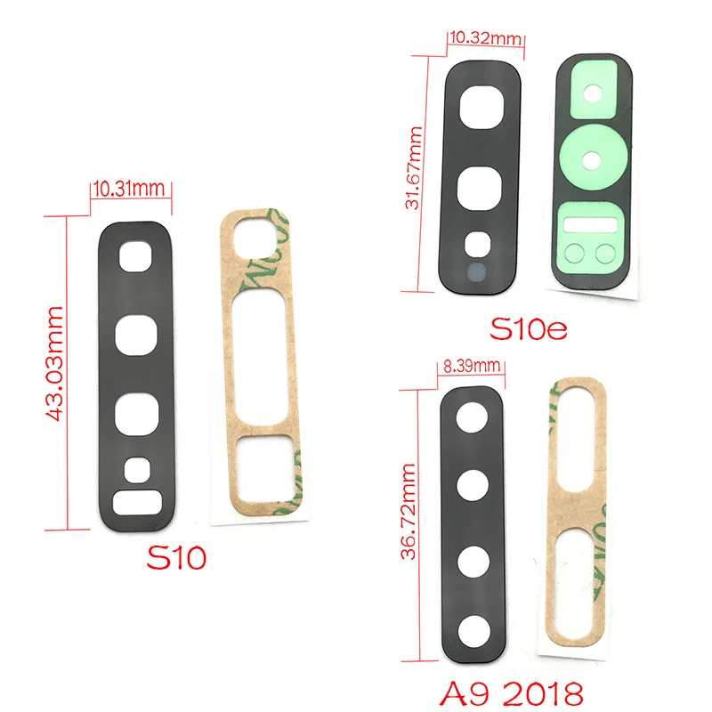 

Rear Camera Glass Lens Cover With Frame Holder with Sticker Replacement Spare Parts For Samsung S10 S10e A6 J8 A7 A750 A9 2018
