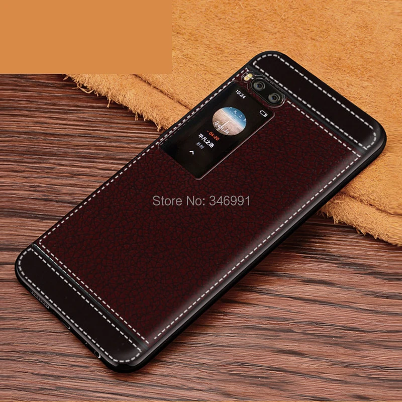 Smile Case for Meizu Pro 7 Plus 6GB 64GB 128GB Soft Black silicone Classic litchi stripes Meizu Pro 7 Plus Cover case leather