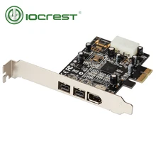 Iocrest pci express 3 porta firewire 1394b & 1394a pcie 1.1x1 cartão ti chipset xio2213b