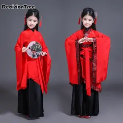 2019 новый детский традиционный Древний китайский костюм шелковая одежда для девочек hanfu китайские танцевальные костюмы детское платье феи