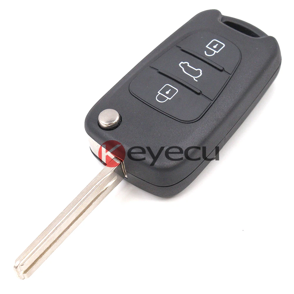 KEYECU Replacement 3 Button Transmitter Remote Key Fob 434MHz With Chip 80 BIT 4D ID60 for Hyundai IX20 2012 2013 2014 car remote key