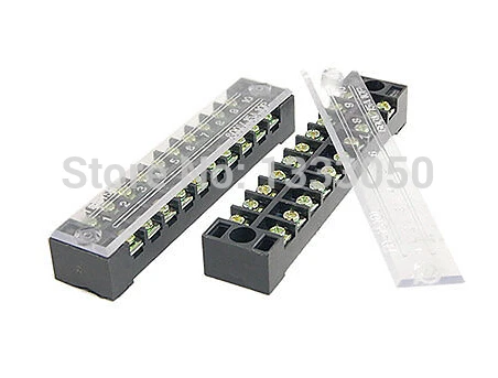 

Free Shipping 2 Pcs 600V 15A Covered Screw Barrier Terminal Blocks 10 Position
