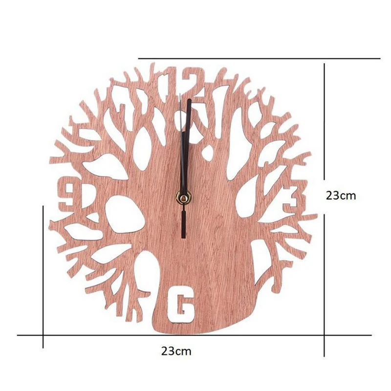 Newest Modern 3D Wooden Tree Wall Clock DIY Watches Office Home Living Room Decor Gift 3 Tree