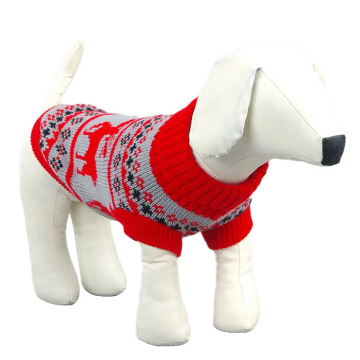 Модный вязаный свитер для собак, одежда для домашних животных, дешевая одежда для собак - Цвет: red
