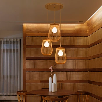 

New Chinese log Art simple hanglamp pendant lights lamps led lights for home nordic pendant light fixtures loft style hanging